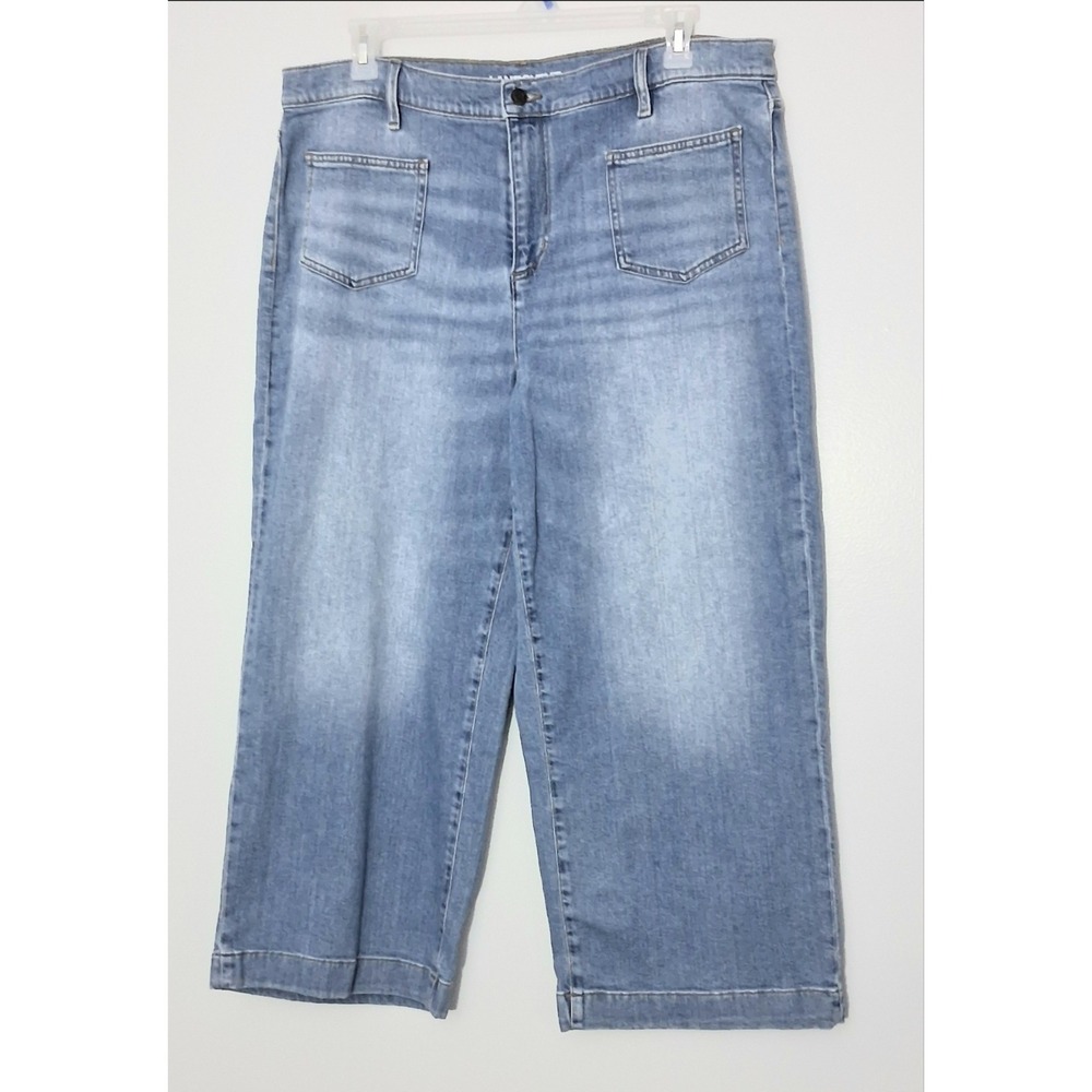 Land's End Jeans Women's Size 18‎ High Rise Wide Leg Patch Pocket Cropped